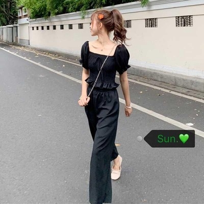 夏日清凉高冷御姐套装女轻熟风夏法式小众两件套气质洋气减龄裤装