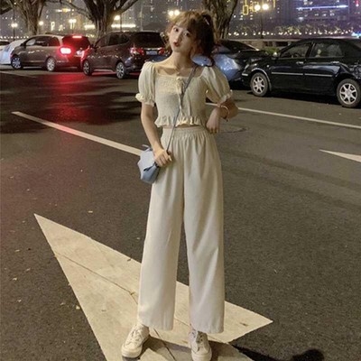 夏日清凉高冷御姐套装女轻熟风夏法式小众两件套气质洋气减龄裤装