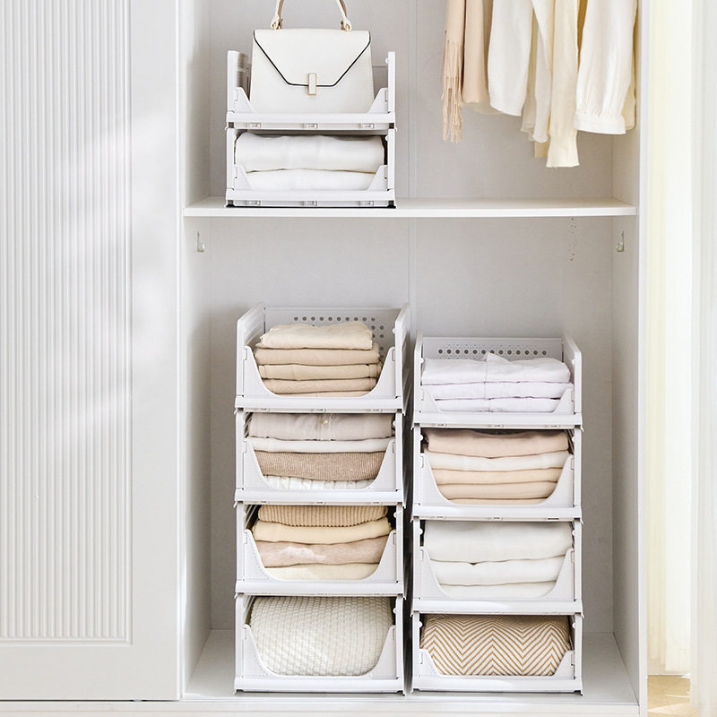 置物架衣柜收纳架收纳筐大容量衣服可衣橱隔板叠加分层PP材质,淘宝优惠券,粉丝福利购,淘宝优惠卷