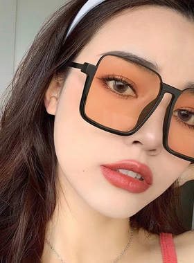 复古太阳镜防晒防强光眼镜ins高颜值墨镜女素颜大框显瘦遮阳镜