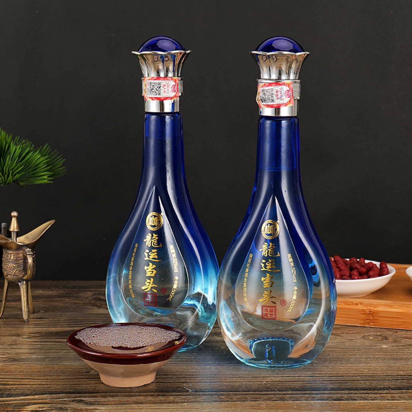 陕西白水杜康龙运当头白酒浓香型500ml*6瓶手提礼盒装52度纯粮酒