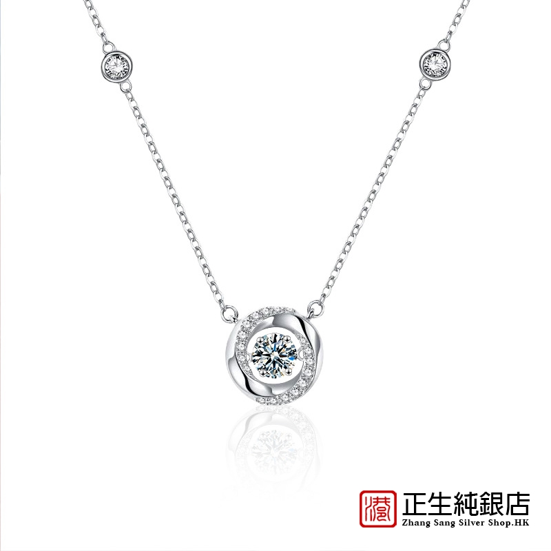 香港正生纯银莫桑石项链S925纯银莫比乌斯高级感灵动锁骨链女时尚 - 图3