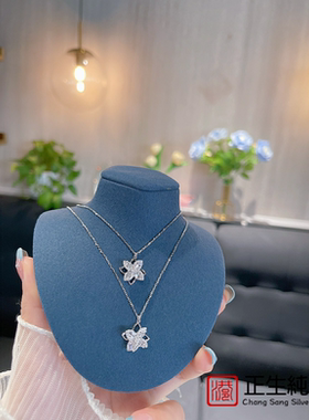 香s925纯银四叶幸运草项链轻奢小众设计感ins冷淡风锁骨链
