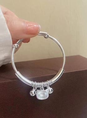 香港正生可爱亲子纯银KT手镯
