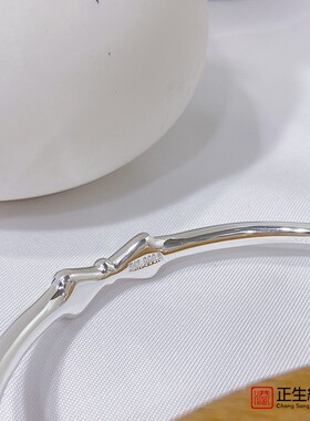 香港正生蝴蝶结儿童纯银实心光面