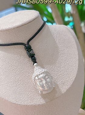 香港正生纯银999足银佛头吊坠男女本命年保平安实心编绳项链礼物