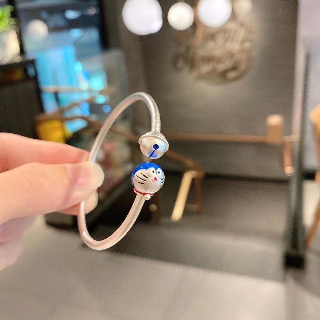 香港正生999纯银儿童手镯足银开口亲子创意可爱滴蓝胖子男女宝宝,淘宝优惠券,粉丝福利购,淘宝优惠卷