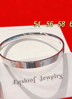 香港正生纯银9999足银手镯卡家闭口实心亮面卡卡送女友生日礼物银