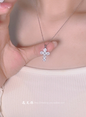 S925纯银十字架项链送闺蜜礼物