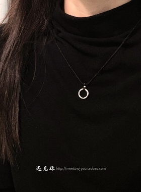 【平安喜乐】999纯银圆环项链