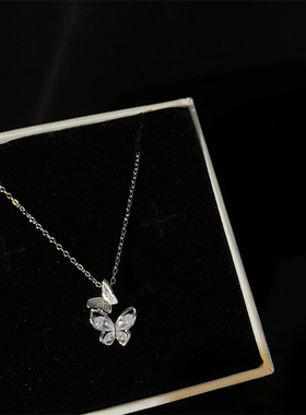 《追梦》S999纯银蝴蝶项链送女友