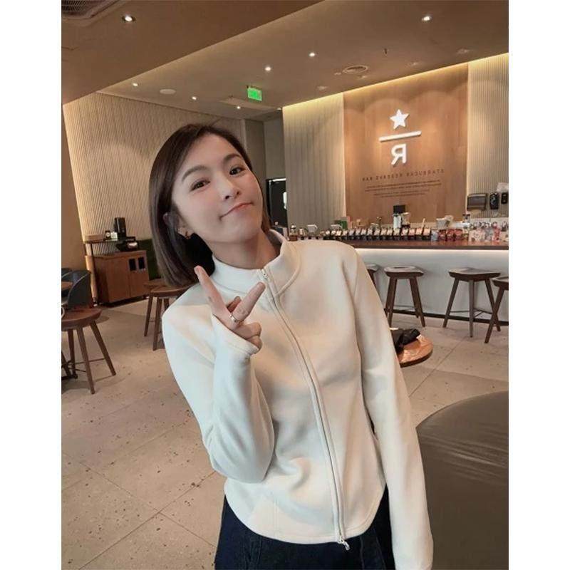 摇粒绒修立领个卫衣女款2024秋冬款新爆GIC款身显瘦小子夹克开衫,淘宝优惠券,粉丝福利购,淘宝优惠卷