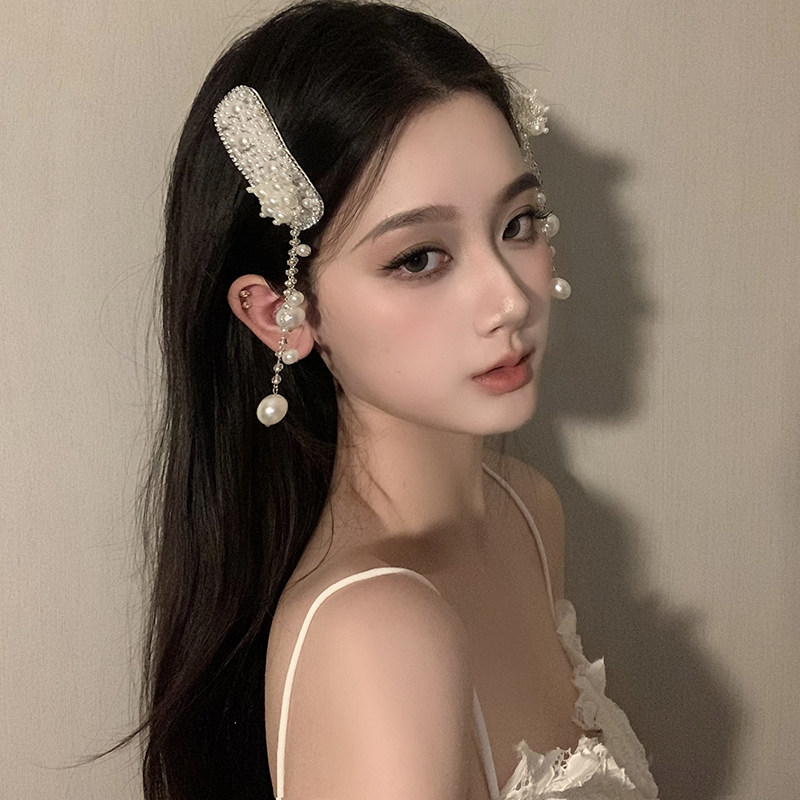 BXA原创春季珍珠瀑布流苏发夹新中式气质吊坠头饰民族风发饰女,淘宝优惠券,粉丝福利购,淘宝优惠卷