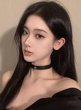 BXA皮革choker项圈女项链