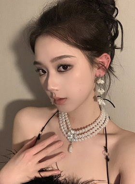 复古宫廷赫本风珍珠项链女