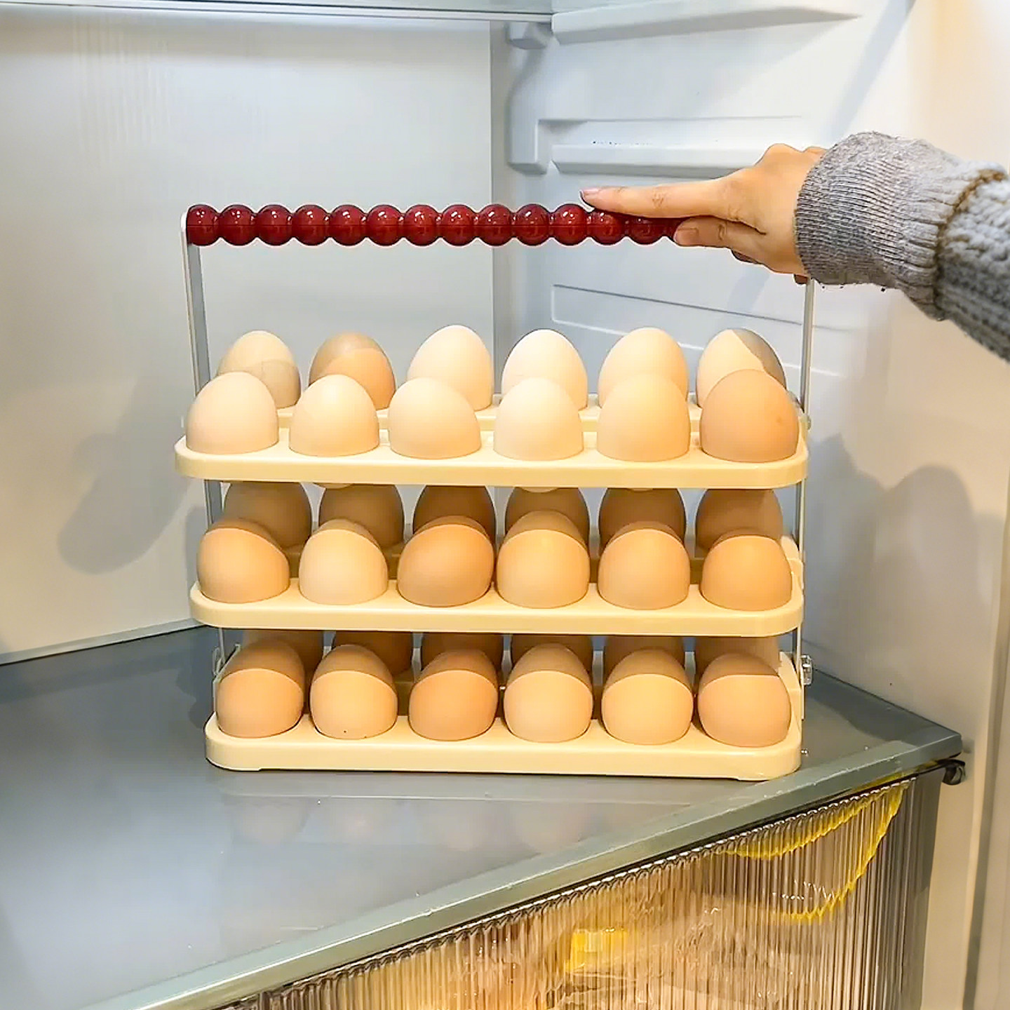 可手提折叠鸡蛋盒冰箱侧门置物架厨房专用蛋托多层防摔鸡蛋收纳架,淘宝优惠券,粉丝福利购,淘宝优惠卷