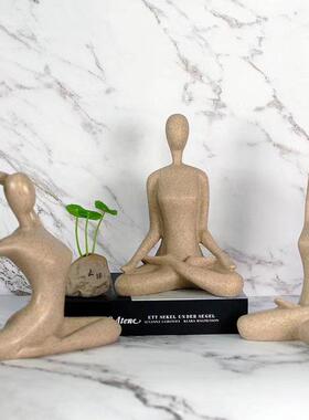 伽家陶瓷工艺品瑜瑜伽家用礼厅创意装aok560客饰摆件雅致禅意立体