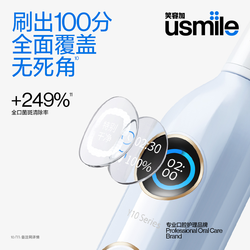 笑容加usmile电动牙刷成人男女情侣套装官方礼物充电智能小圆屏