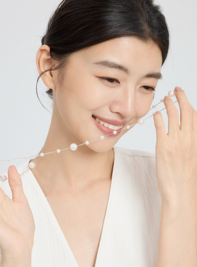 OUBIYABI欧比雅比双层仿珍珠满天星毛衣链叠戴颈链项链明星同款