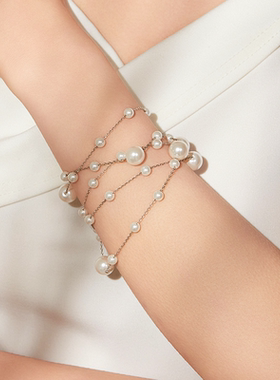 OUBIYABI欧比雅比无暇叠戴项链满天星毛衣链珠珠链手链生日礼物女