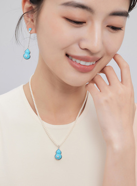 OYBIYABI欧比雅比 葫芦项链耳环福禄新中式耳饰生日礼物轻奢女生