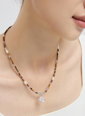 【晁然专属】欧比雅比马上有钱多宝虎眼石珍珠串珠项链手链耳钉