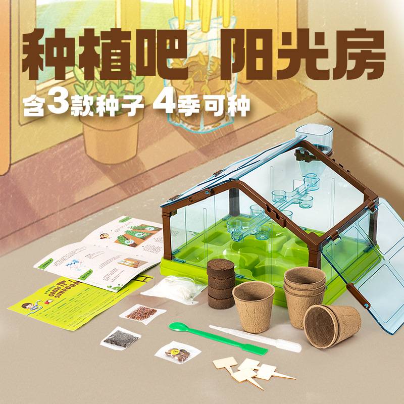 种植吧阳光房儿童植物观察窗迷你小盆栽小学生科学实验套装补充包 - 图0