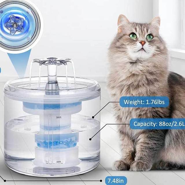 Pet water dispenser automatic live water cat water dispenser transparent constant temperature smart cat and dog water dispenser pet daily necessities