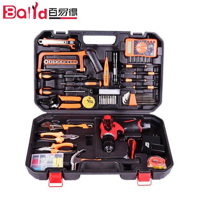 Multifunctional household combination tool lithium battery drill set hardware electric tool set