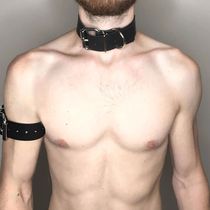 Harajuku Gothic punk bdsm collar choker Neckarm bondage pu