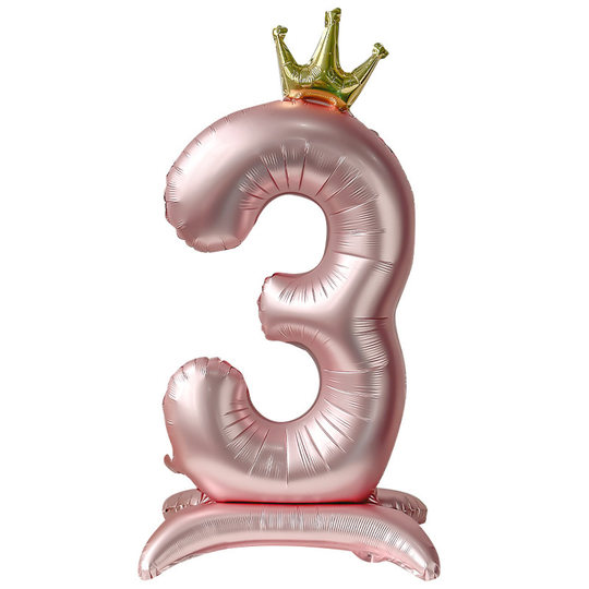 40寸带底座大号蓝色数字铝膜气球生日装饰场景布置男女孩周岁拍照