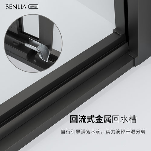 圣莉亚淋浴房整体定制l型浴室干湿分离卫生间半隔断玻璃门一字形 - 图3