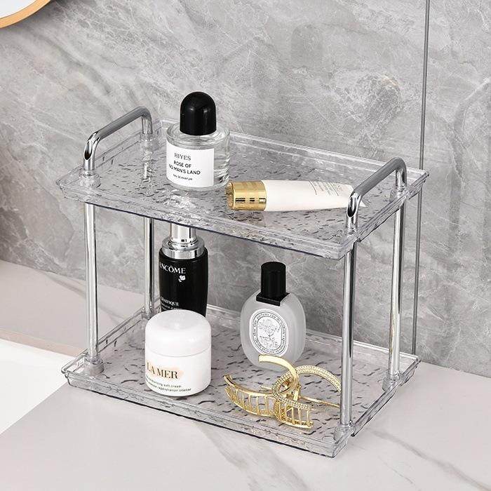 双层置物架家用浴室卫生间香薰化妆品摆件桌面收纳透明托盘茶杯架,淘宝优惠券,粉丝福利购,淘宝优惠卷