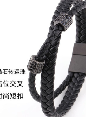 夏季编织皮革手链小众