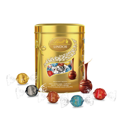 Lindt瑞士莲瑞士进口LINDOR精选软心巧克力罐裝 540g婚庆喜糖零食