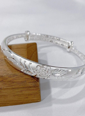 龙凤银手镯女纯银送妈妈婆婆