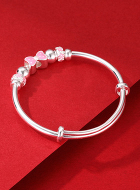 9999足银儿童宝宝中童女学生手镯