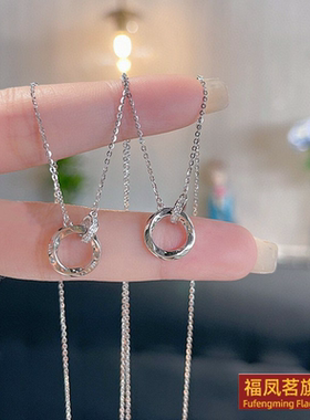 925银十字链女正生莫比乌斯项链