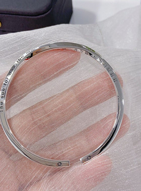 福凤茗莫比乌斯9999纯银开口手环