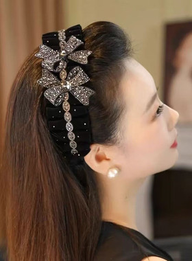 秋冬高级感丝绒蝴蝶结发箍