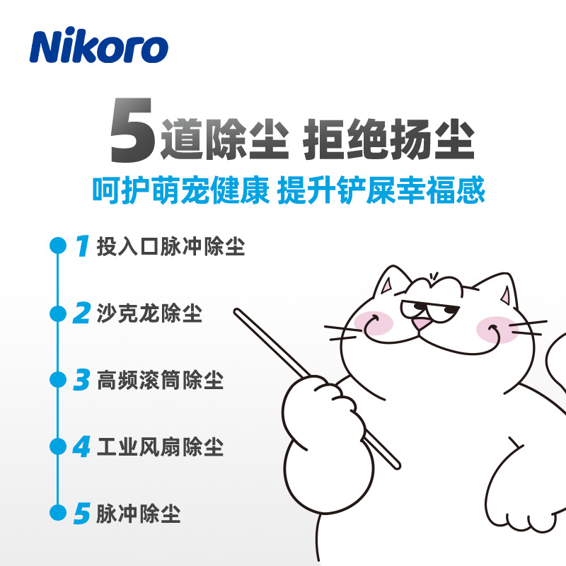 妮可露Nikoro银矿石混合猫砂除臭结团抑菌微尘钠基矿豆腐砂2.5kg