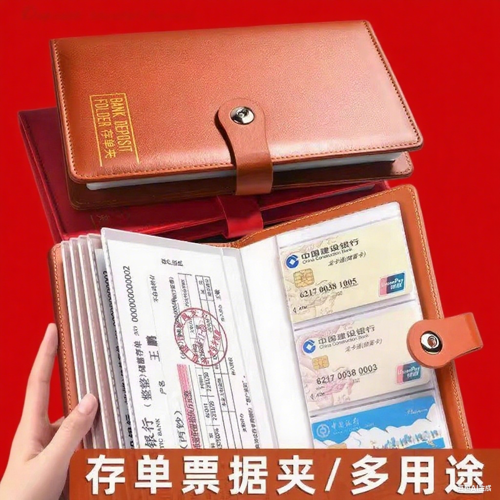 定期存折存单收纳本多功能存单夹银行一体包大容量款活页存单票据,淘宝优惠券,粉丝福利购,淘宝优惠卷