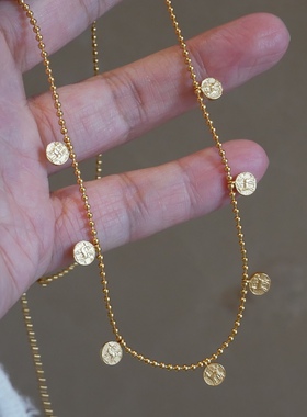 925纯银圆珠链女复古项链