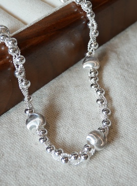 92纯银编织女气质闪耀项链