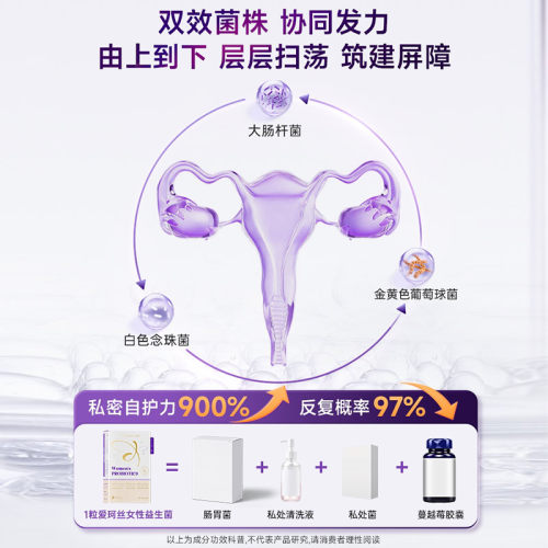 【自营】[3瓶]爱珂丝女性24000亿益生菌蔓越莓硒护理花园乳酸杆菌 - 图1