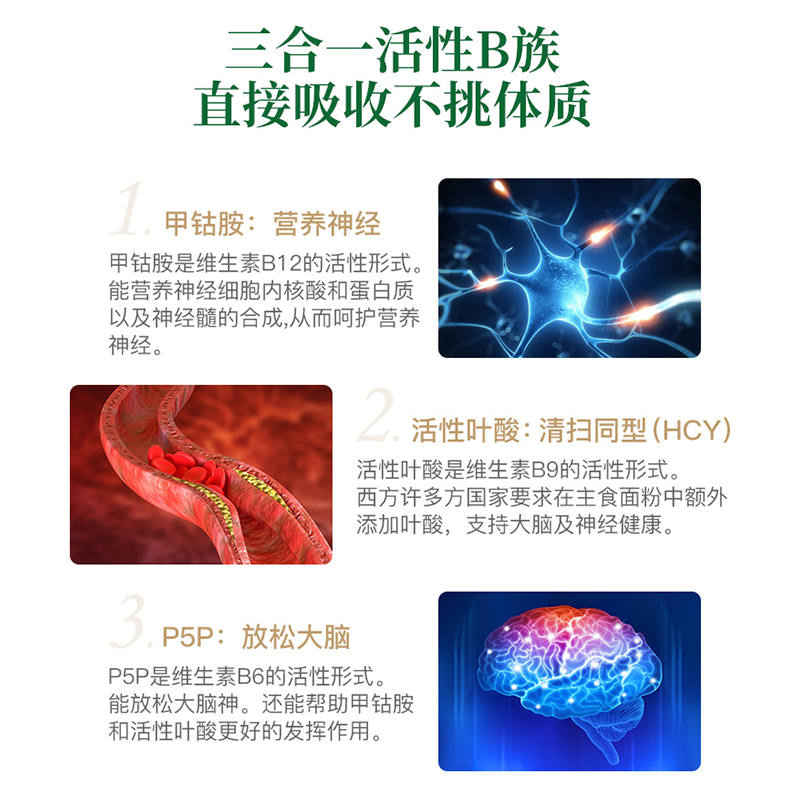 【自营】royal oak皇家橡树活性甲钴胺营养补脑神经维生素b12修复-图0