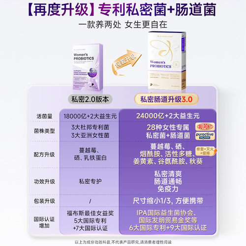 【自营】[3瓶]爱珂丝女性24000亿益生菌蔓越莓硒护理花园乳酸杆菌 - 图3