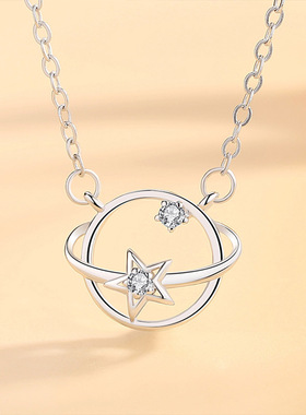 星球宇宙S925纯银项链轻奢个性女