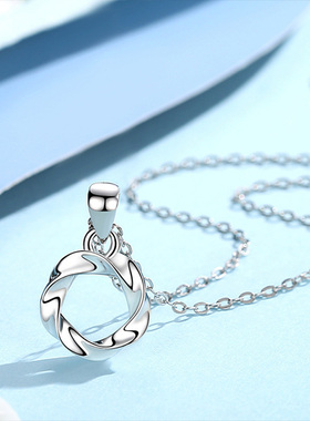 莫比乌斯环项链纯银小众日韩简约