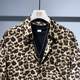 Extra large size 300 pounds leopard print short-sleeved shirt for men in summer